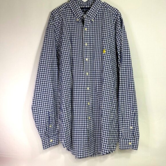 Ralph Lauren Navy and White Checkered Shirt Size XLT - Picture 1 of 6